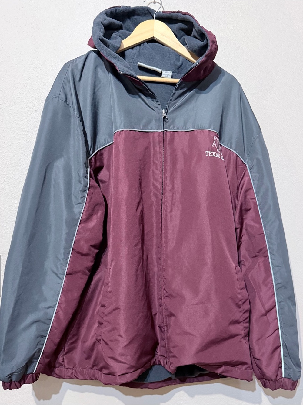 Texas A&M Maroon & Gray Hooded Windbreaker Jacket XXL